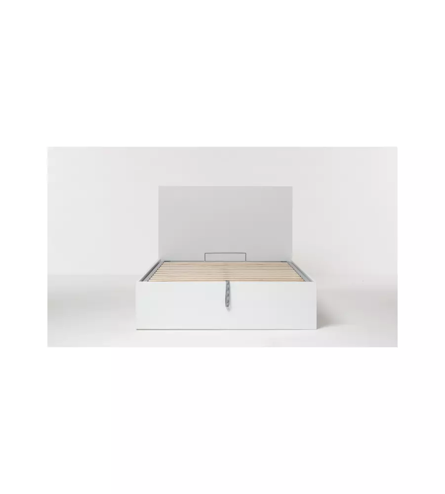 Letto piazza e mezza contenitore "hi box" bianco 120x190 cm